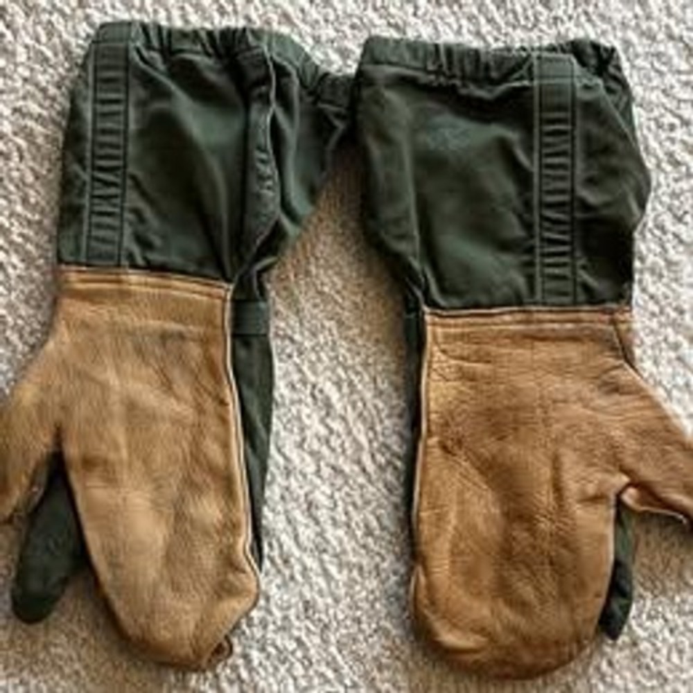US Army Military Korean War Trigger Finger Mittens w/Wool Liners 1950s - Size L